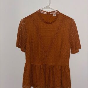 Elegant Lace Rust Top